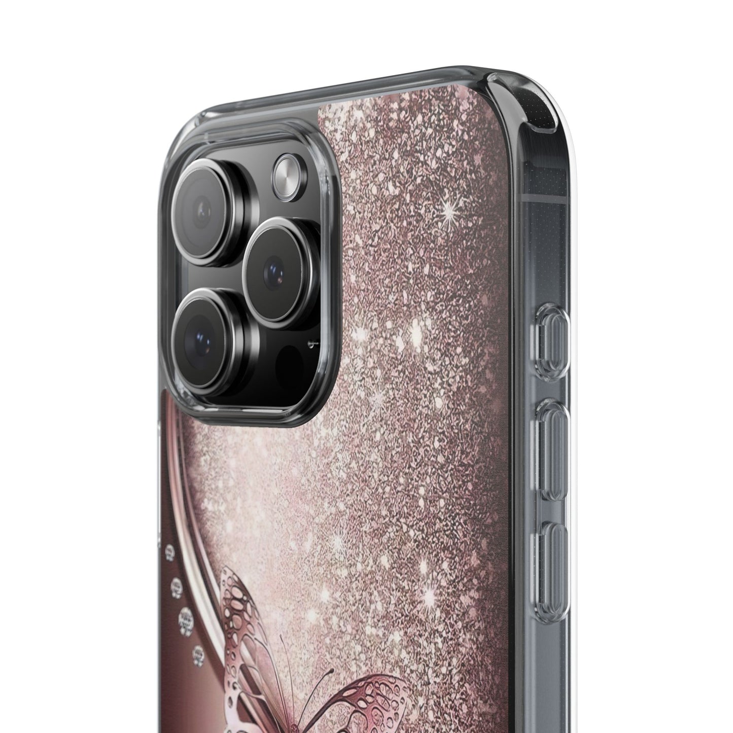 Elegant Butterfly Clear Case, Stylish Transparent Protective Cover for Women