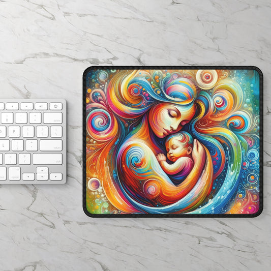 Colorful Motherhood Digital Art Mouse Pad