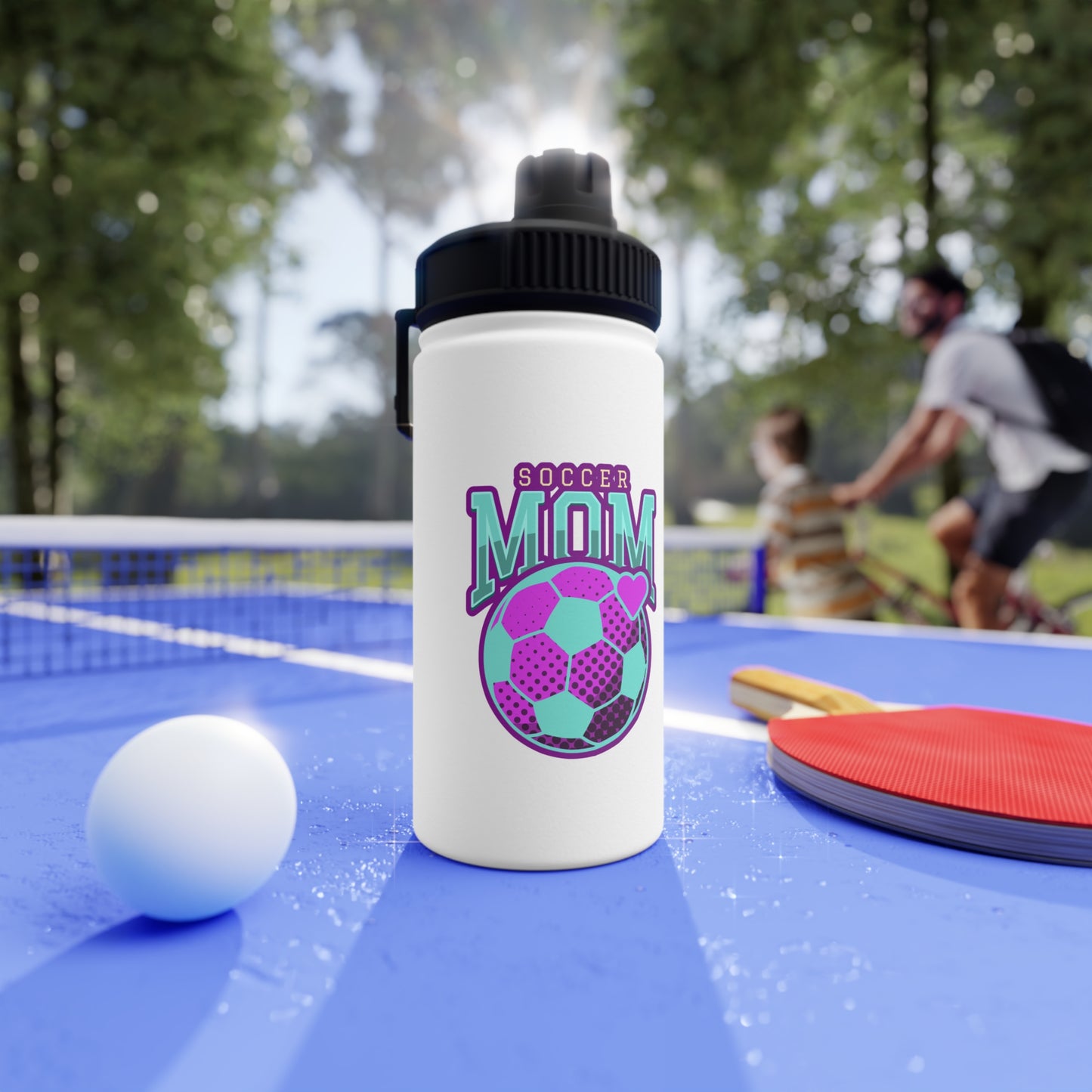 Soccer Mom Stainless Steel Water Bottle, Sports Lid