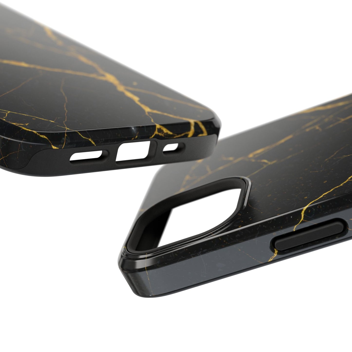 Luxury Black Marble Impact-Resistant iPhone