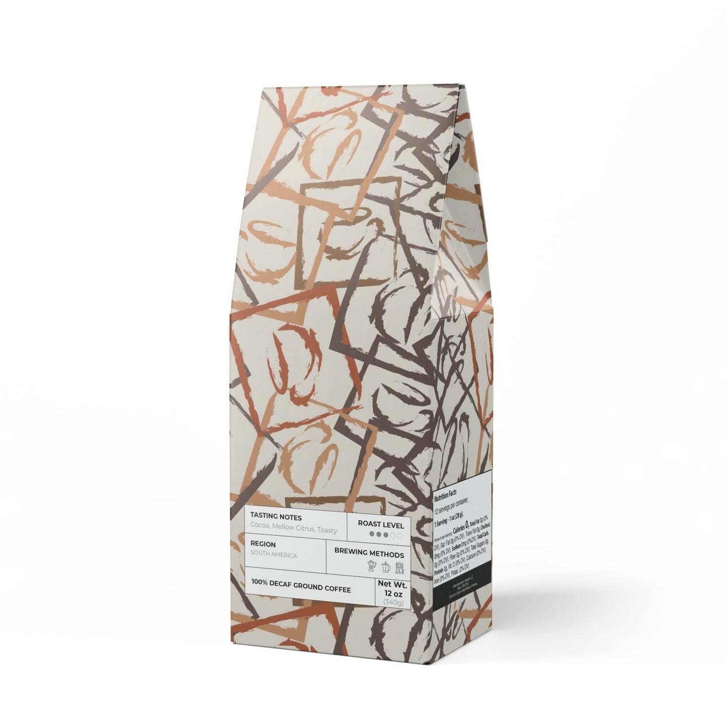 Trapper Peak Decaf Coffee Blend (Medium Roast) / Tasting notes: Cocoa, mellow citrus, toasty