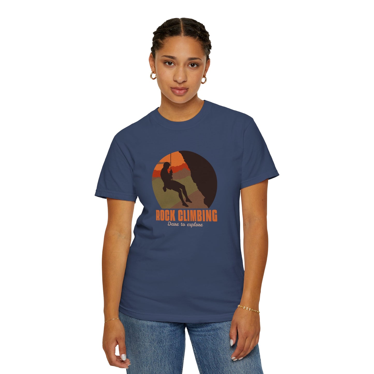 Rock Climbing Dare To Explore Unisex Garment-Dyed T-shirt