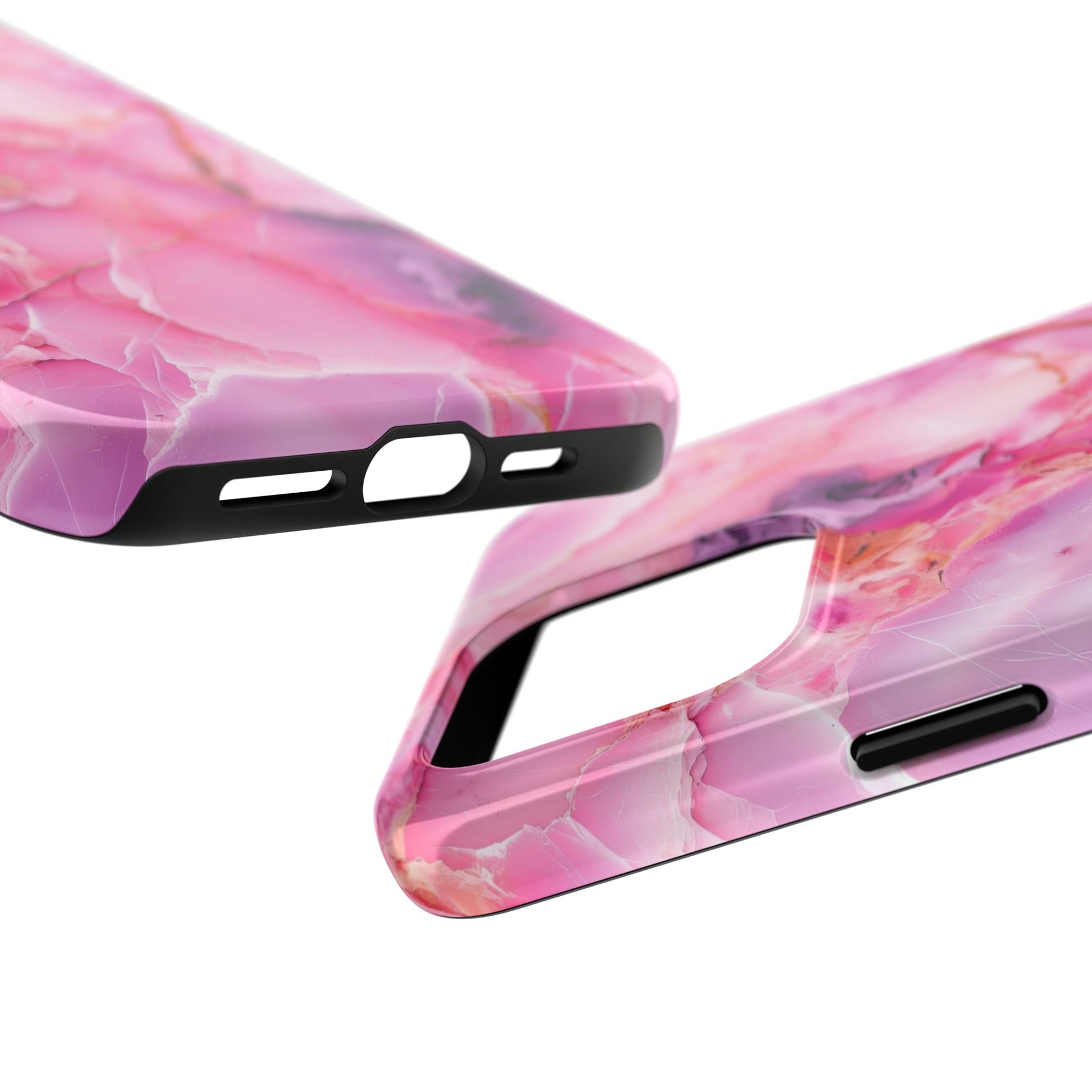 Pink Marble Tough Cases for iPhone, Stylish Protective Covers