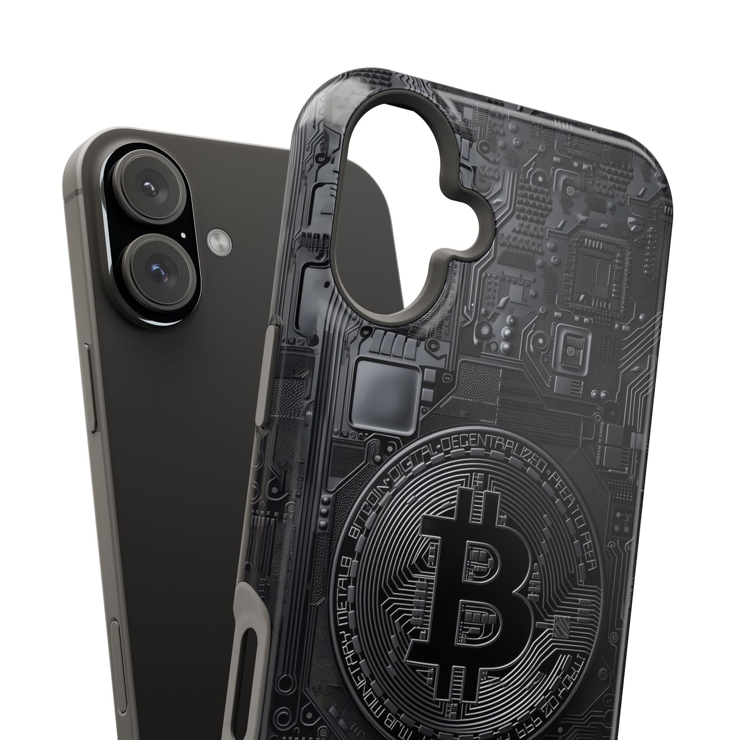 Black Bitcoin Magnetic iPhone Cases - Ideal for Tech Enthusiasts