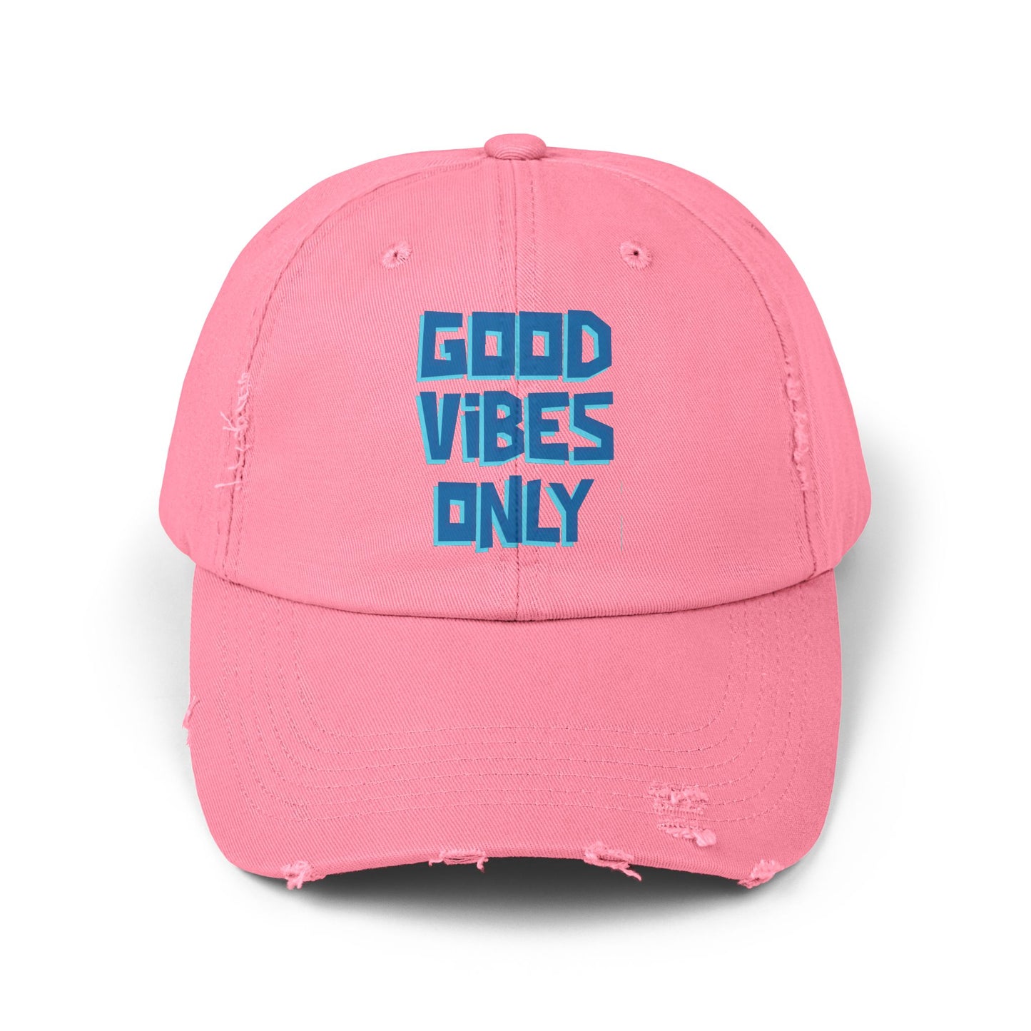 Good Vibes Only Unisex Distressed Cap