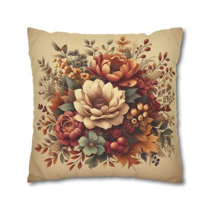 Autumn Bouquet Spun Polyester Square Pillowcase