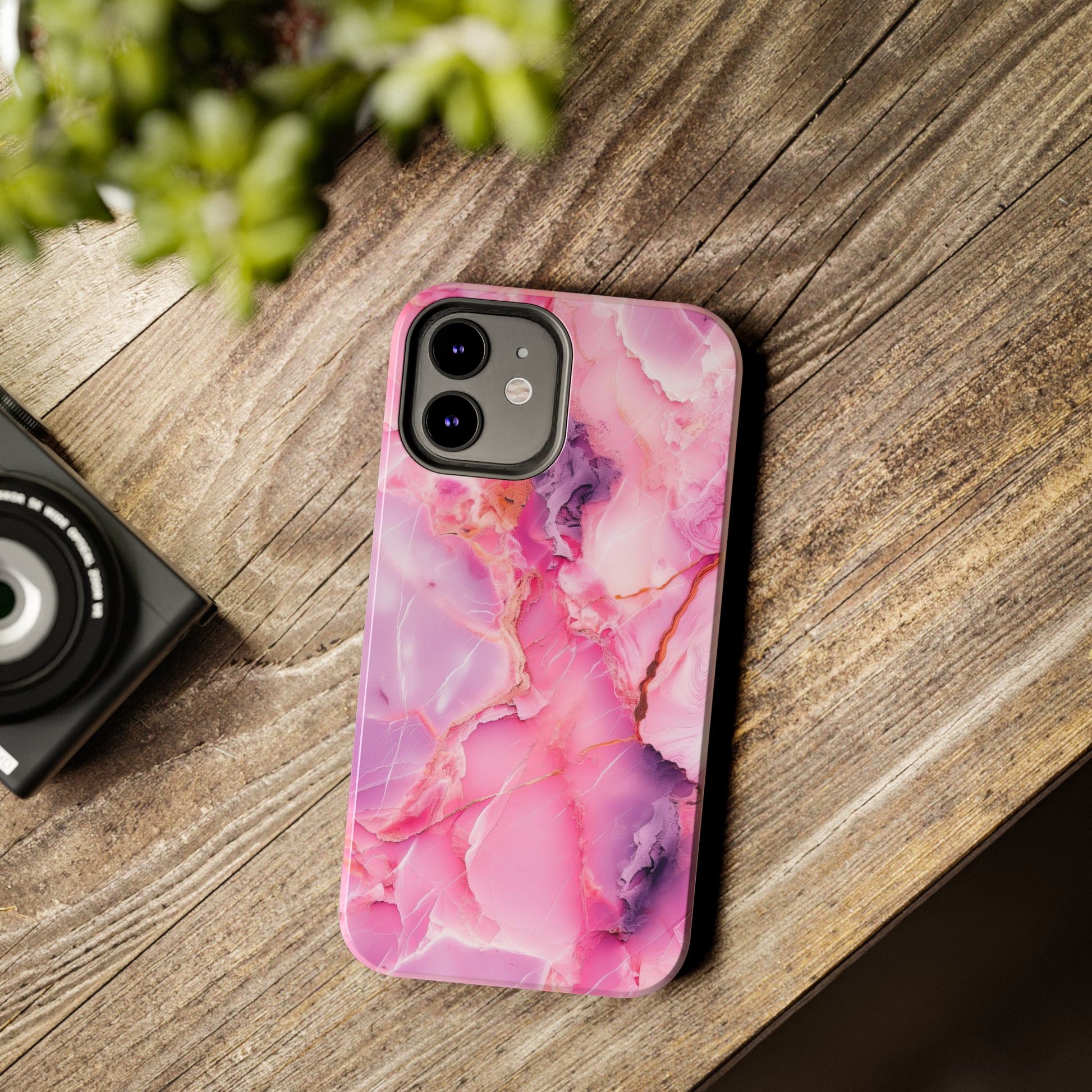 Pink Marble Tough Cases for iPhone, Stylish Protective Covers