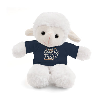 Cute Stuffed Bear with Humor Tee, Fun Gift for Kids, Don't Grow Up It's a Trap!