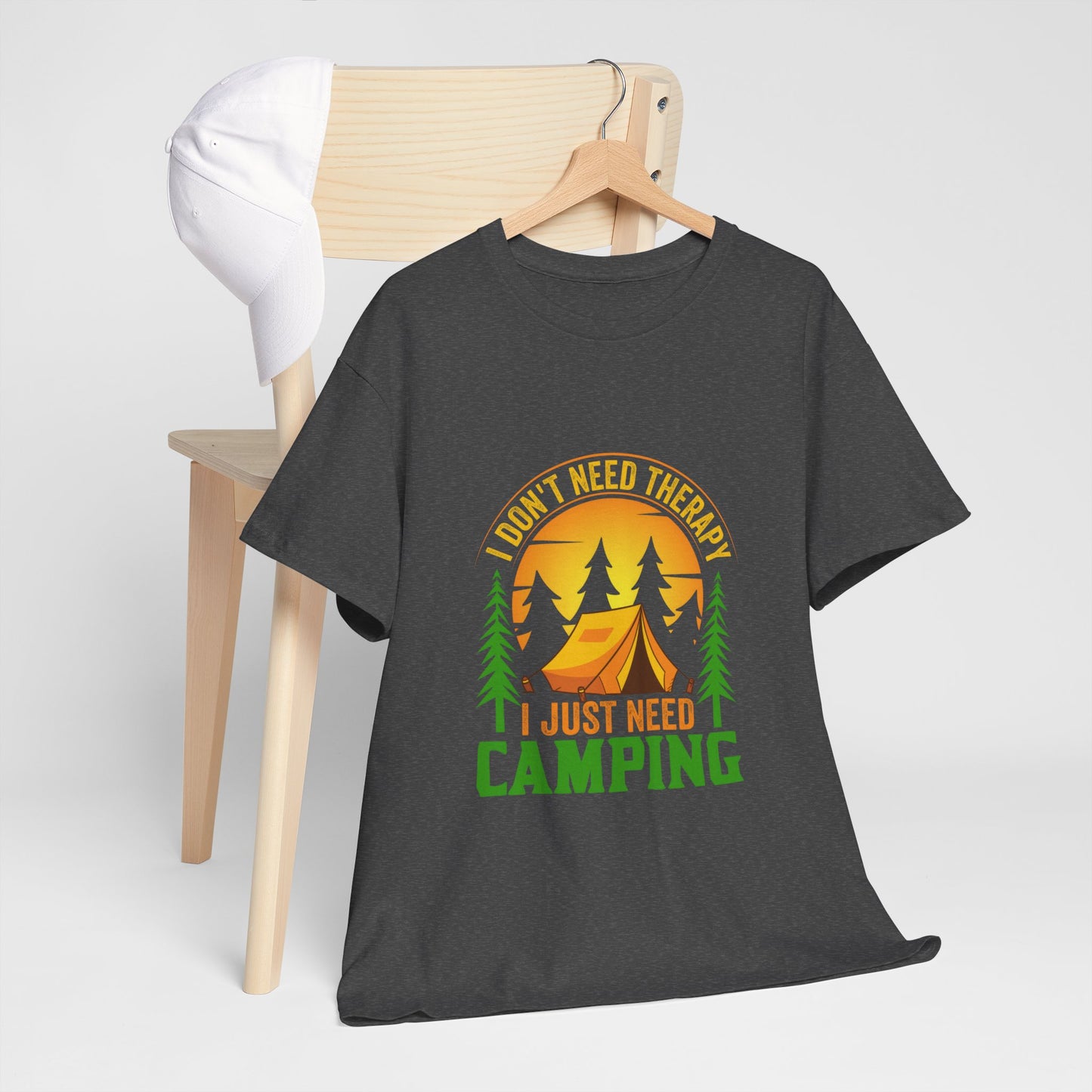 Camping Therapy Unisex Heavy Cotton Tee - Perfect for Outdoor Enthusiasts