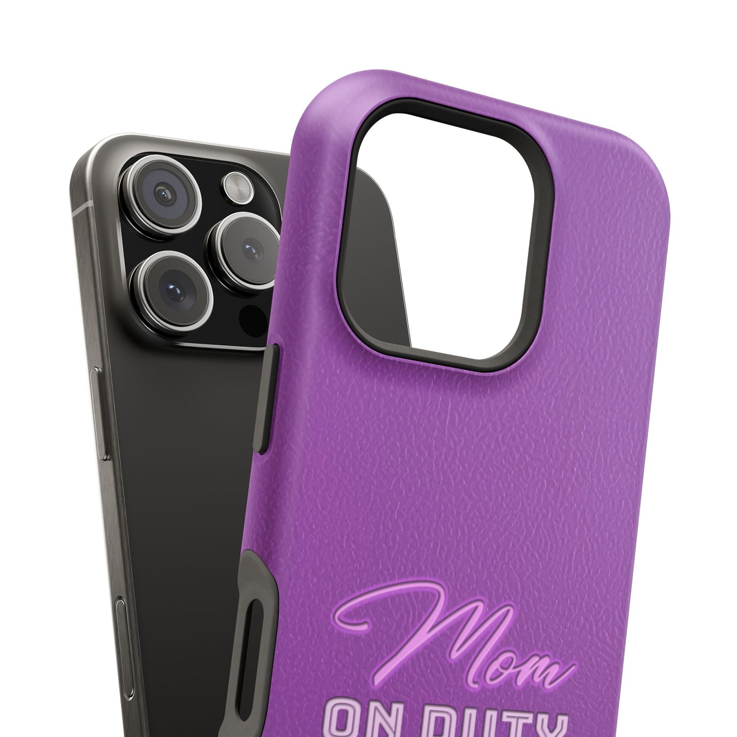 Mom On Duty Impact-Resistant Case, Purple Case for Mothers