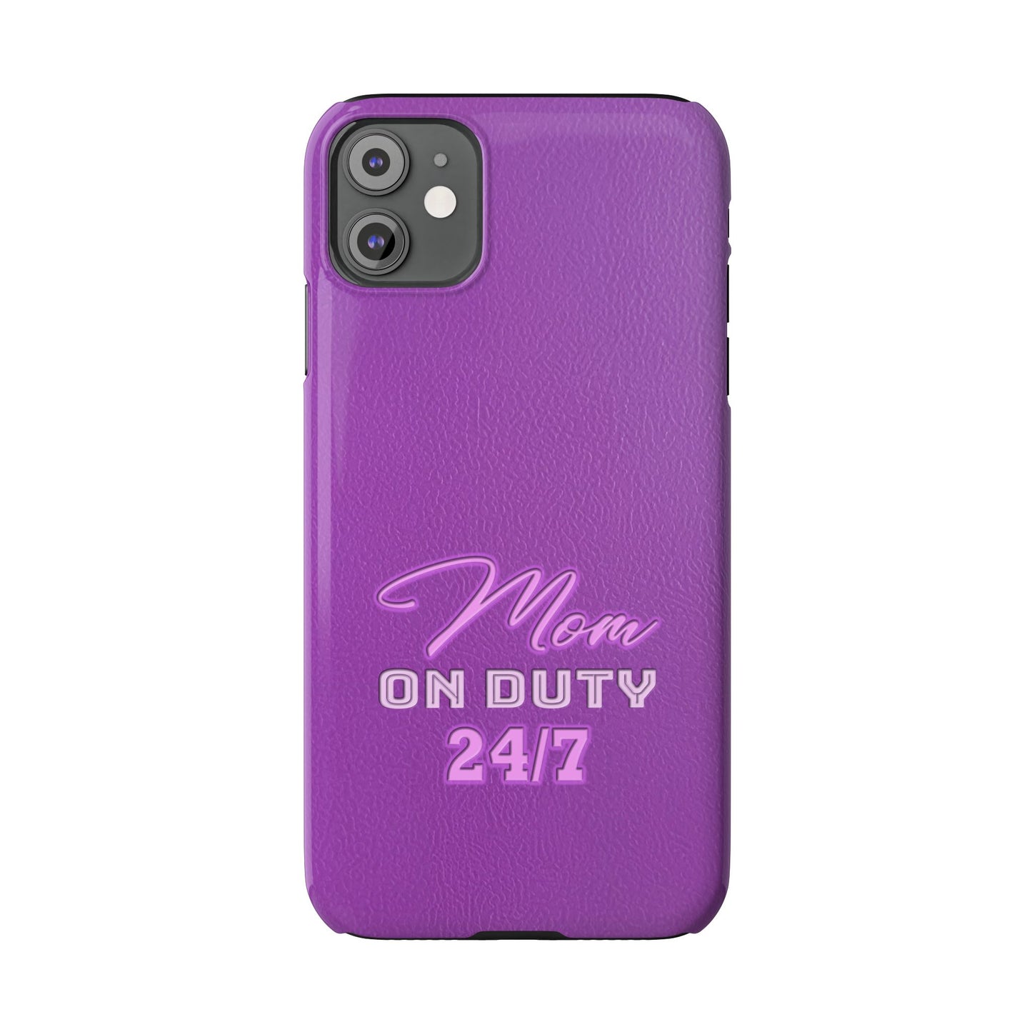Mom On Duty Slim Case, Purple Case for Mothers