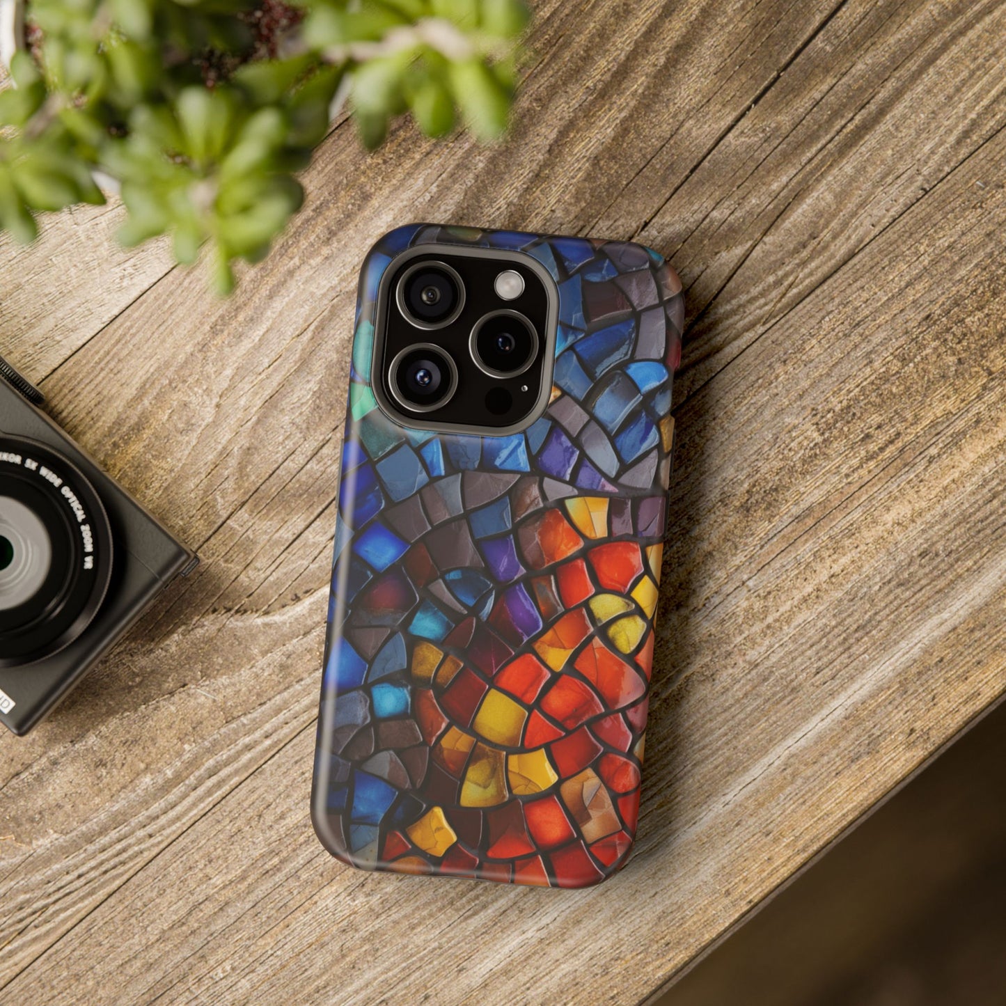Stained Glass Impact-Resistant Phone Case, Colorful Phone Cover