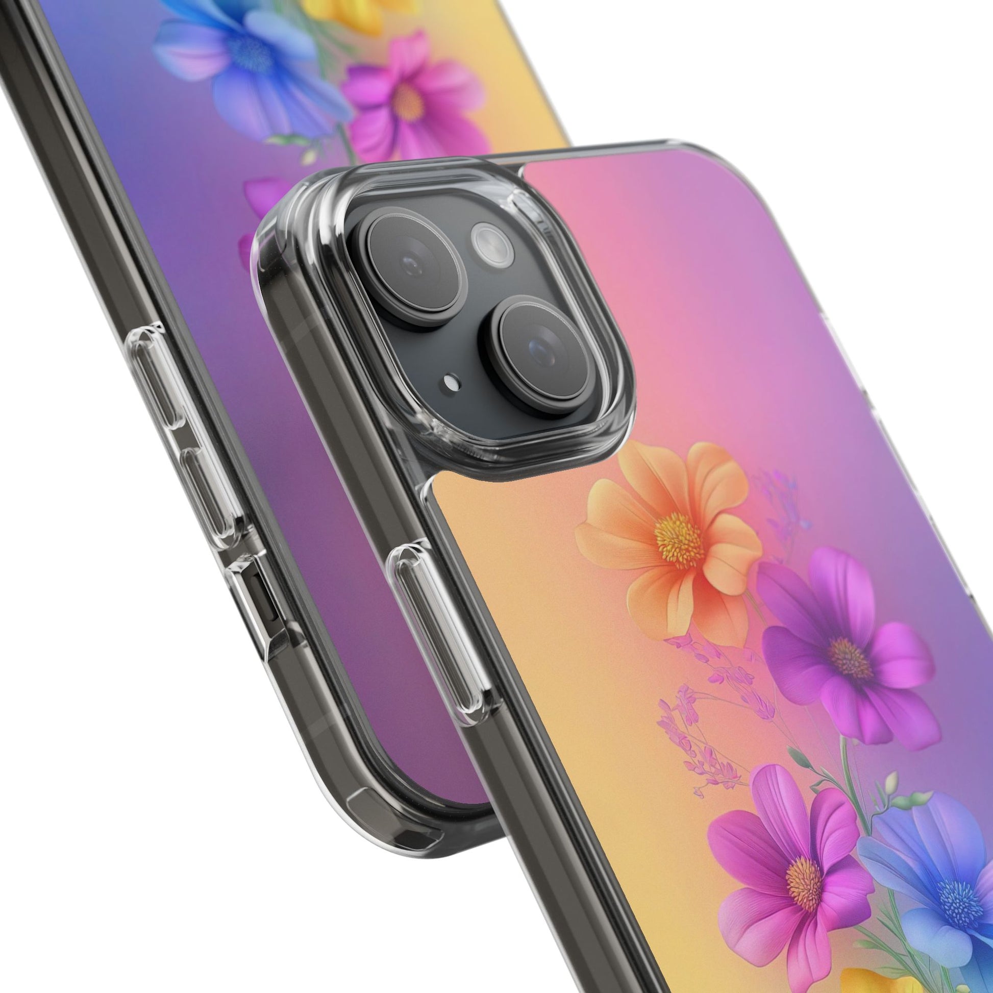 Floral Clear Phone Case – Colorful Flower Design