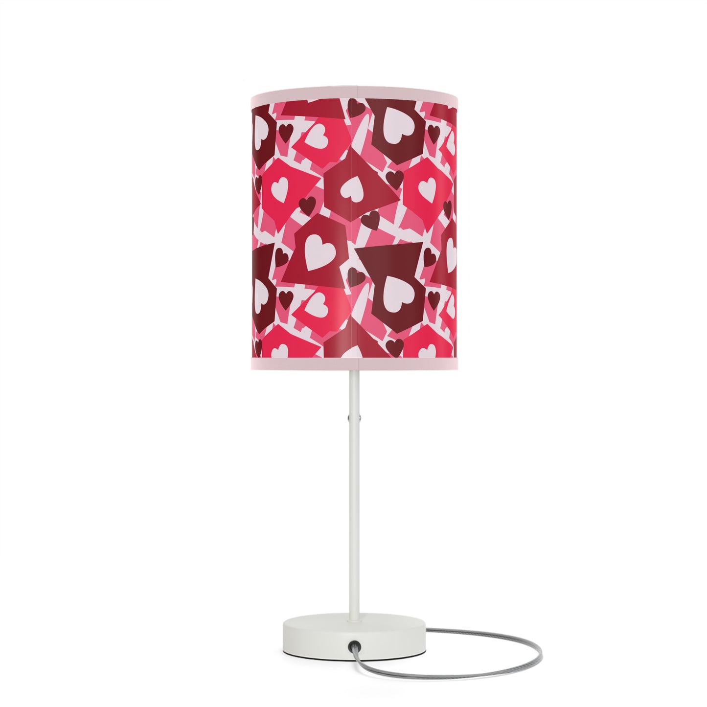 Love in Style: Retro Hearts Lamp on a Stand, US|CA plug / White