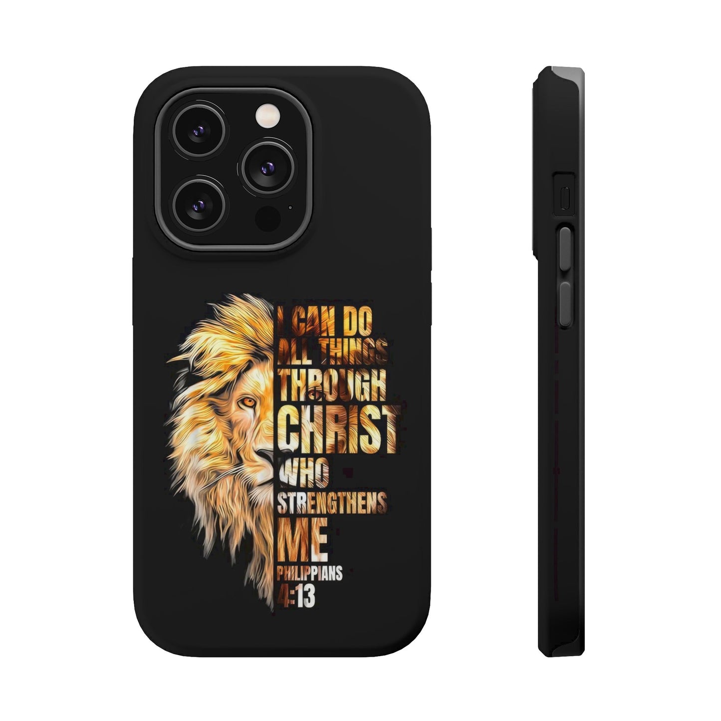 Inspirational Lion Magnetic iPhone Case, Strength & Faith, Christian Accessories