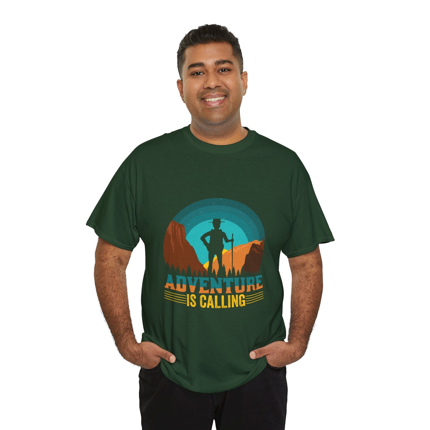 Adventure Is Calling Unisex Heavy Cotton Tee - Perfect for Outdoorsy Souls