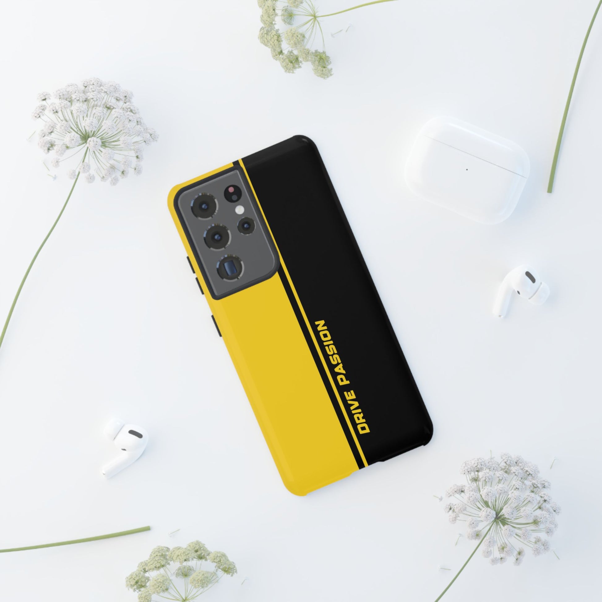 Drive Passion Tough Case – Bold Yellow & Black Design