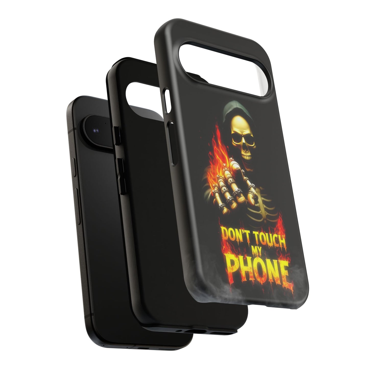 Skull Design Google Pixel Phone Case, Don't Touch My Phone Mobile Cover