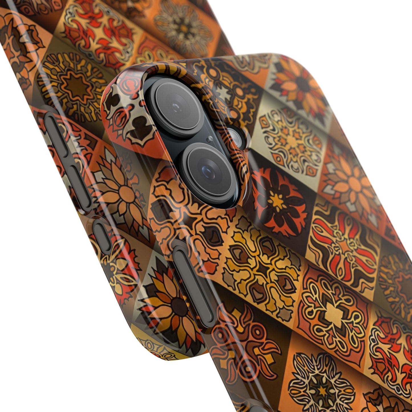 Aztec Geometric Slim Case, Boho Orange