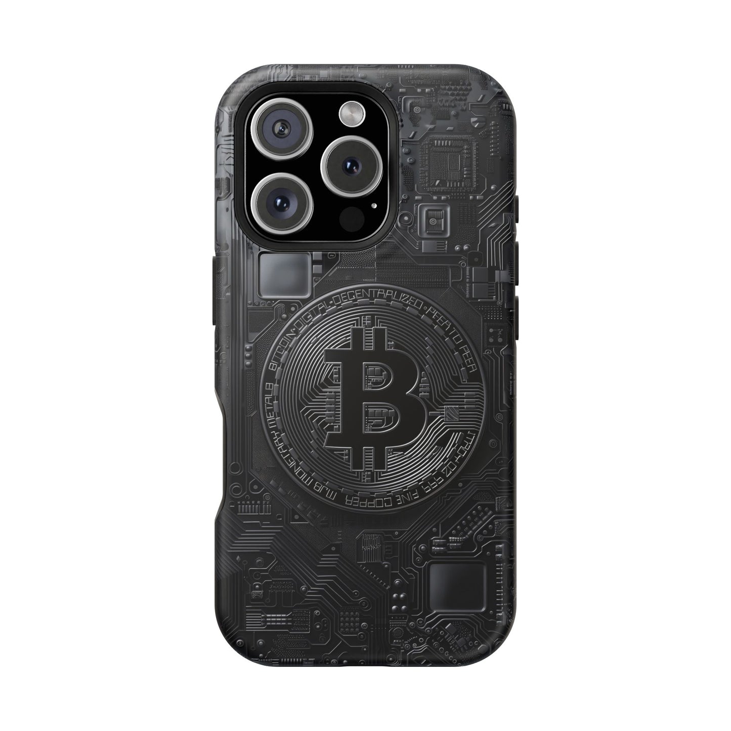 Black Bitcoin Magnetic iPhone Cases - Ideal for Tech Enthusiasts