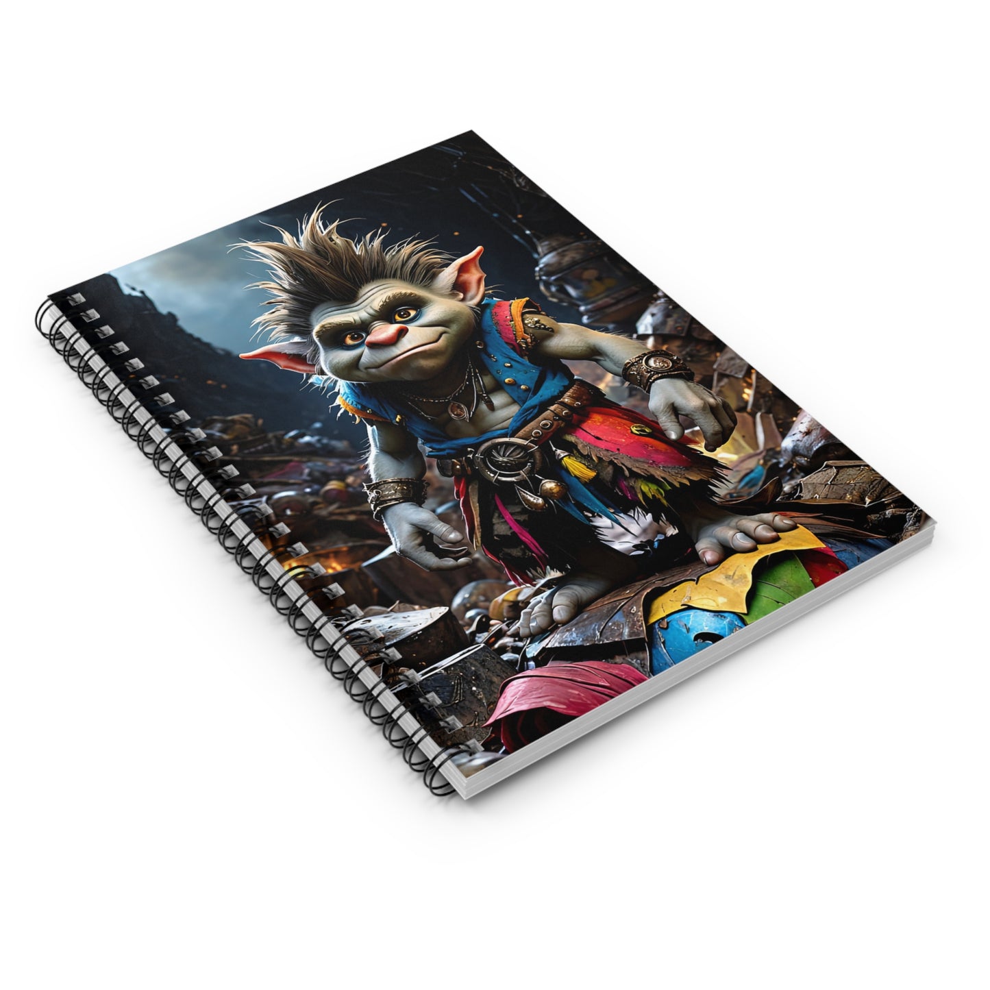Fantasy-Themed Spiral Notebook with Ruled Lines, Troll Design