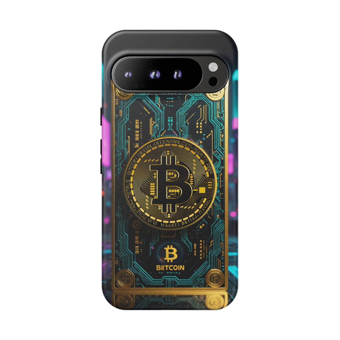 Bitcoin Google Pixel Phone Case - Tough Cases with Cryptocurrency Design