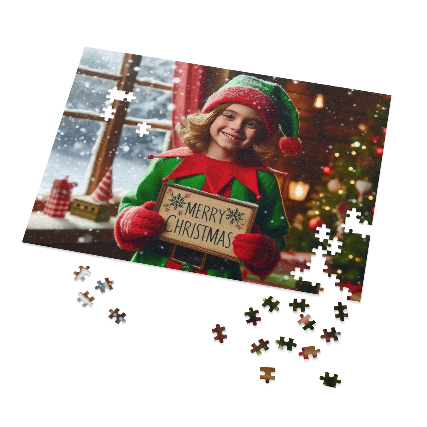 Merry Elf Wishes Jigsaw Puzzle (110, 252, 500-Piece)