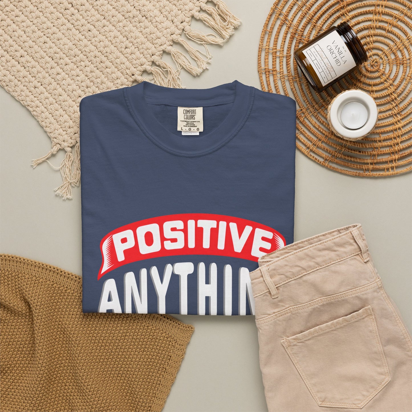 Positive Vibes Unisex Garment-Dyed T-shirt