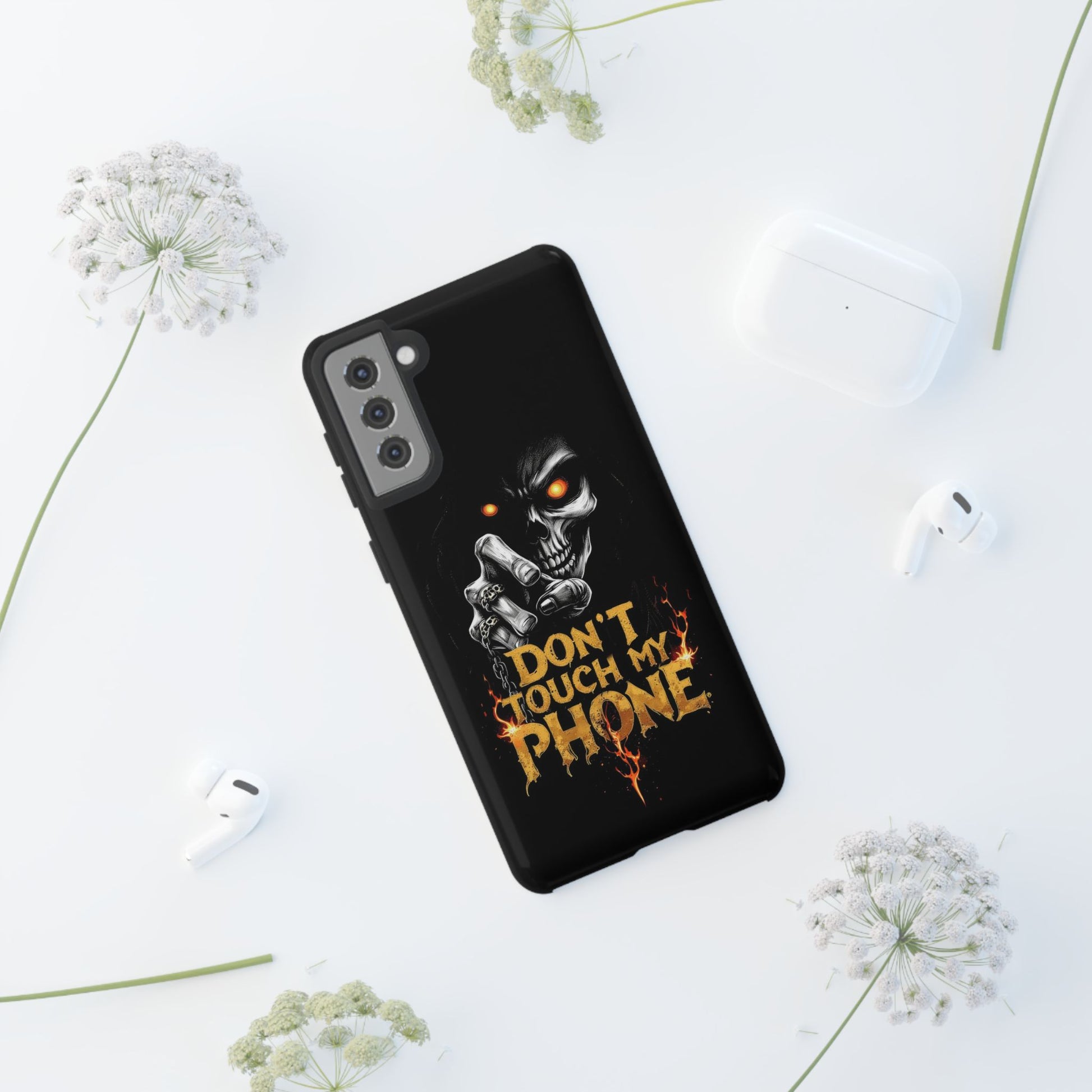 Skull Samsung Tough Cases, Don't Touch My Phone Cover,