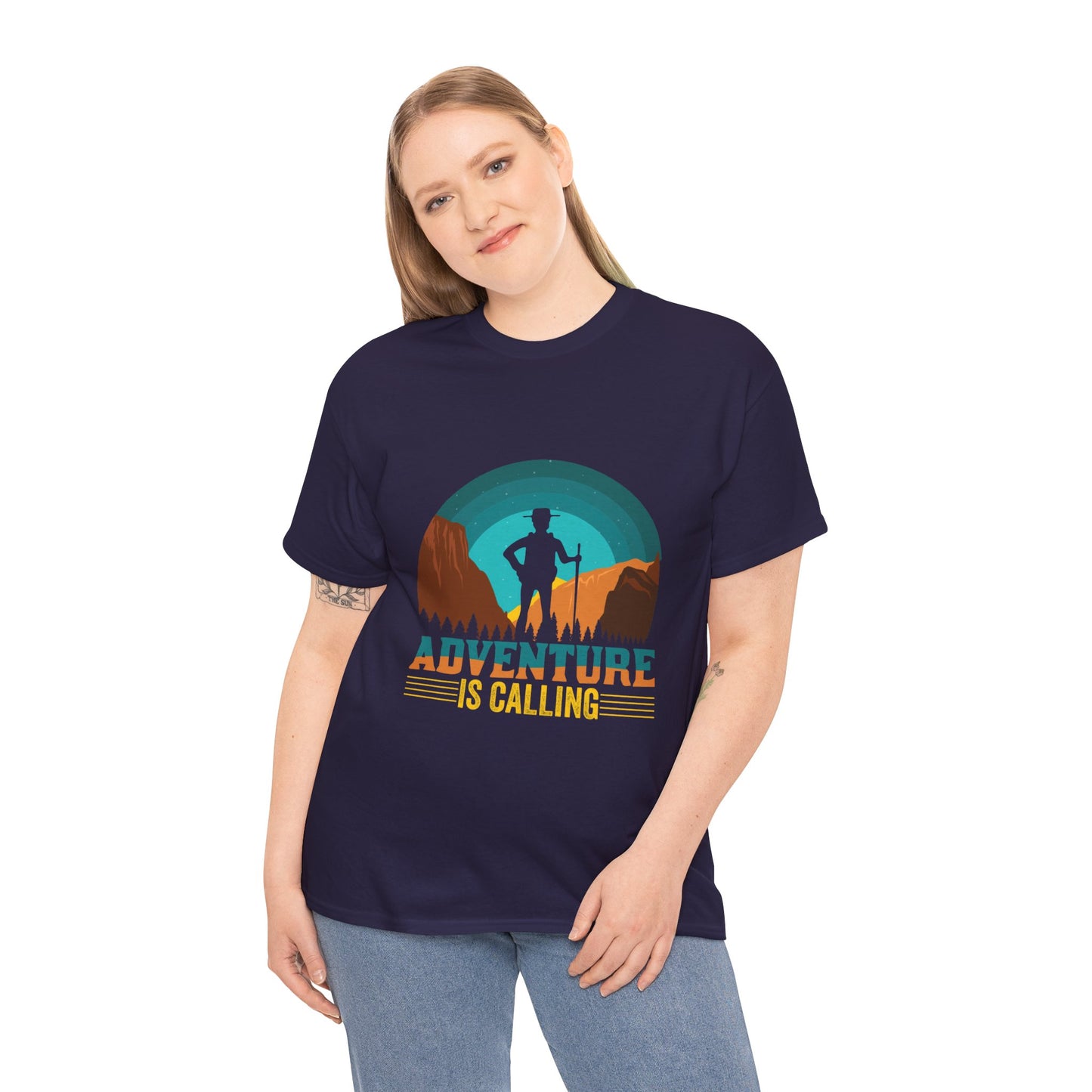 Adventure Is Calling Unisex Heavy Cotton Tee - Perfect for Outdoorsy Souls