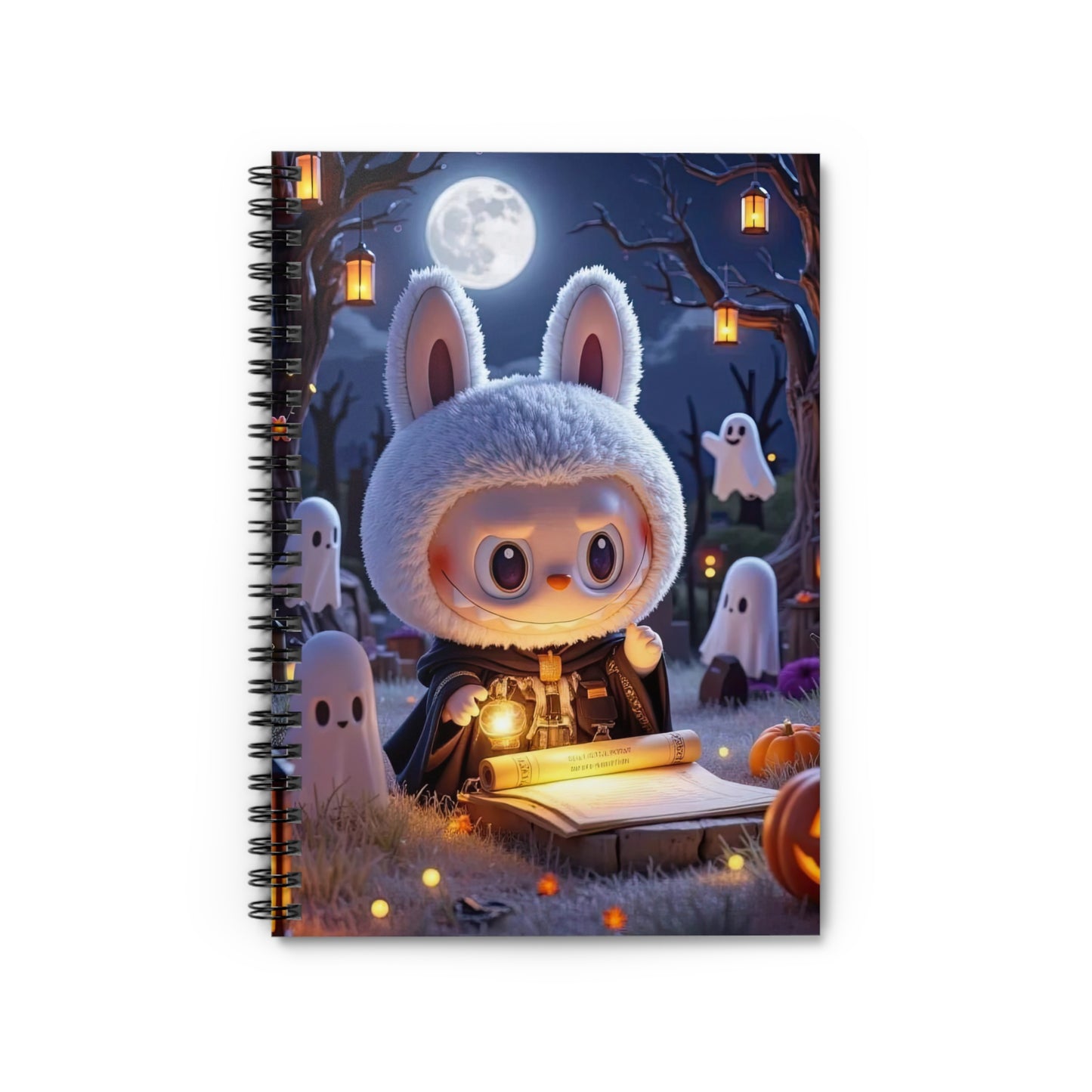 The Monsters Halloween Spiral Notebook 6” x 8” – Cute Ghosts Design, Writing Diary, Sketchbook, Back to School Supplies