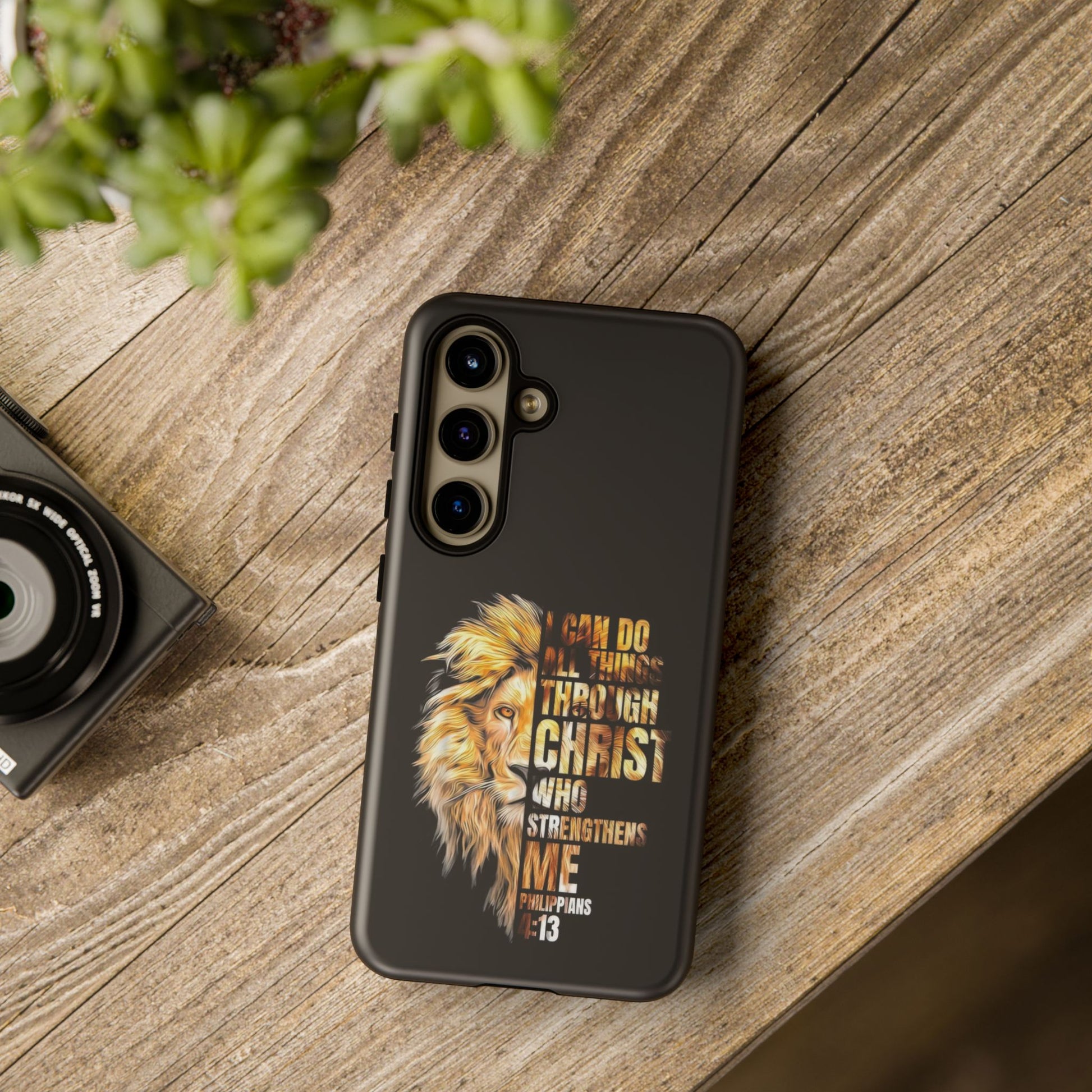 Inspirational Lion  Samsung Phone Case, Strength & Faith, Christian Accessories