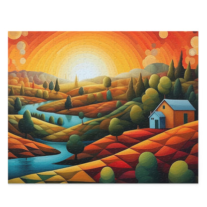 Cubist Country Style Puzzle, 500 Pieces, 20"x16"
