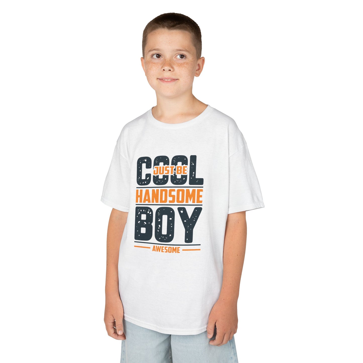 Cool Handsome Boy Kids Tee - Fun Heavy Cotton T-Shirt for Boys
