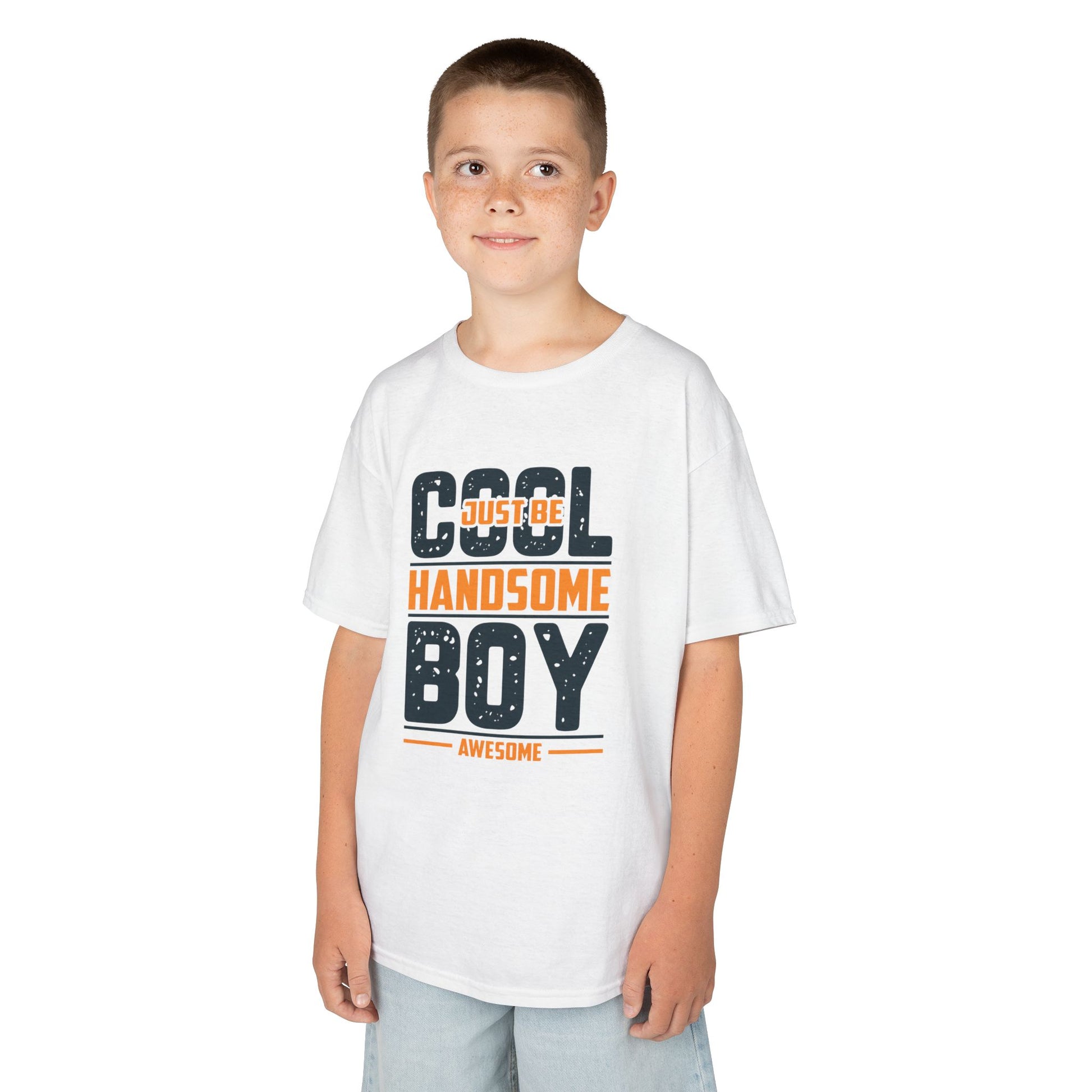 Cool Handsome Boy Kids Tee - Fun Heavy Cotton T-Shirt for Boys