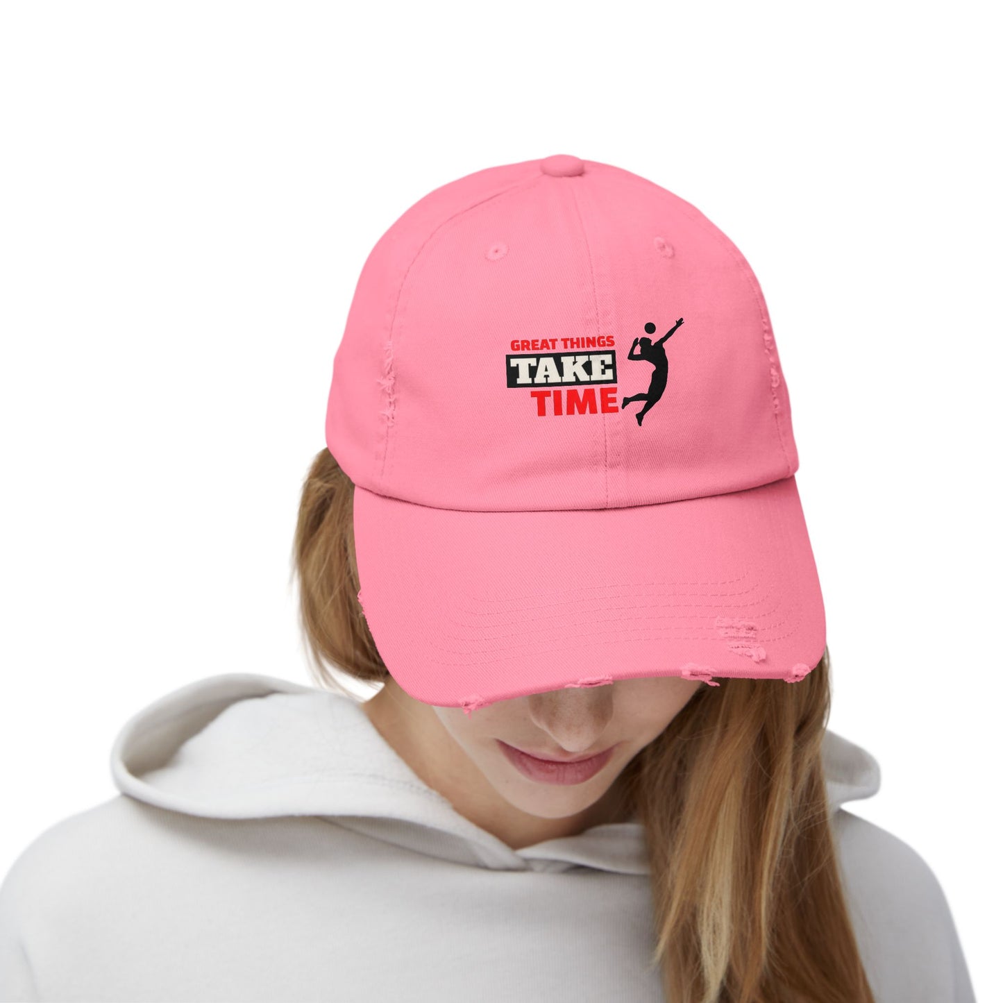 Great Things Take Time Unisex Distressed Cap