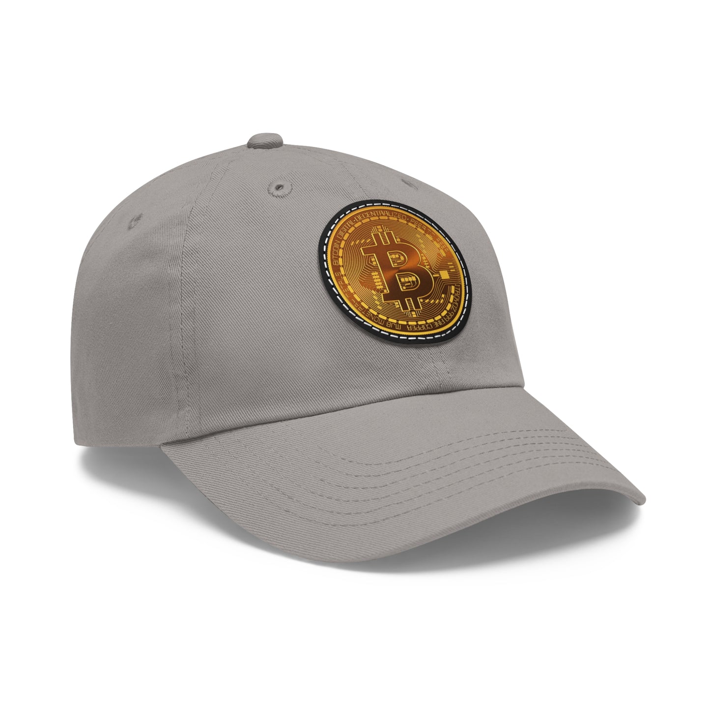 Bitcoin Dad Hat with Leather Patch (Round)