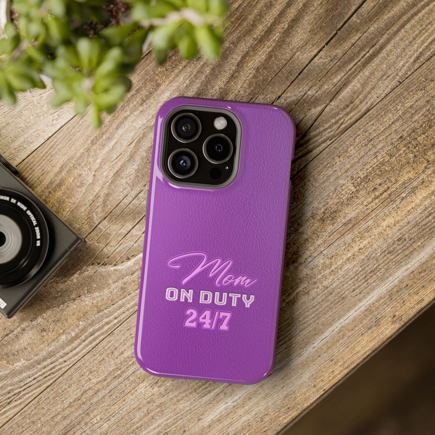 Mom On Duty Impact-Resistant Case, Purple Case for Mothers