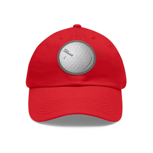 Golf Dad Hat with Leather Patch (Round)