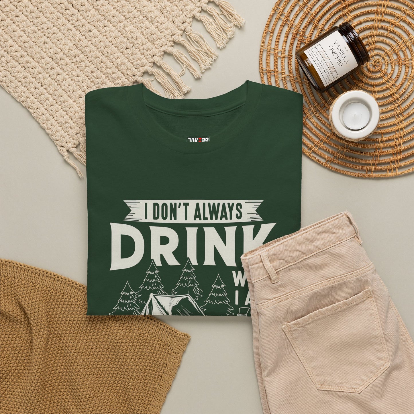 Camping Drinking Unisex Heavy Cotton Tee - Perfect Gift for Outdoor Enthusiasts