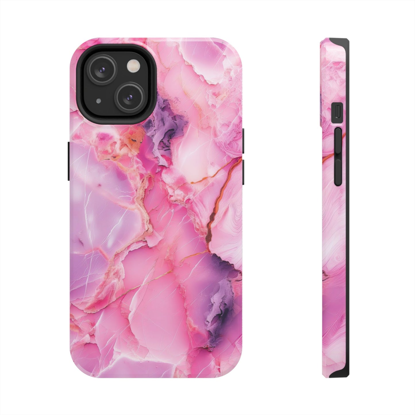 Pink Marble Tough Cases for iPhone, Stylish Protective Covers