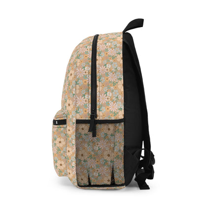 Blooming Joy: Happy Flower Pattern Backpack
