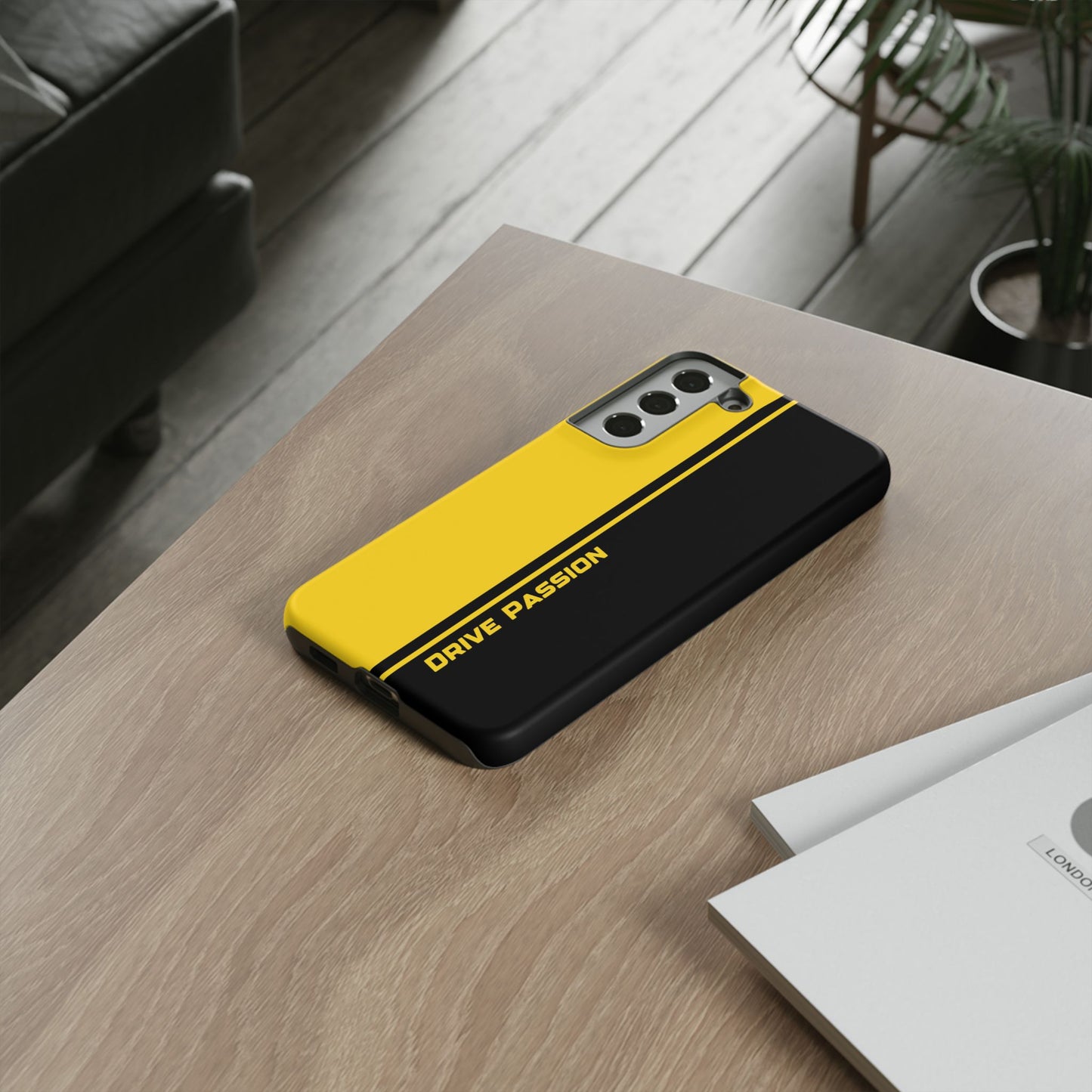 Drive Passion Tough Case – Bold Yellow & Black Design