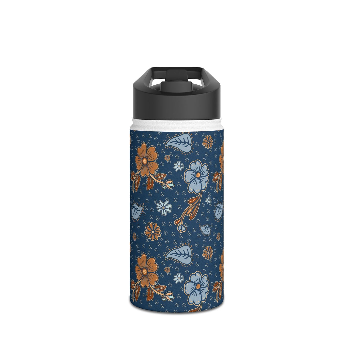 Timeless Elegance Stainless Steel Water Bottle, Standard Lid / Dark Blue