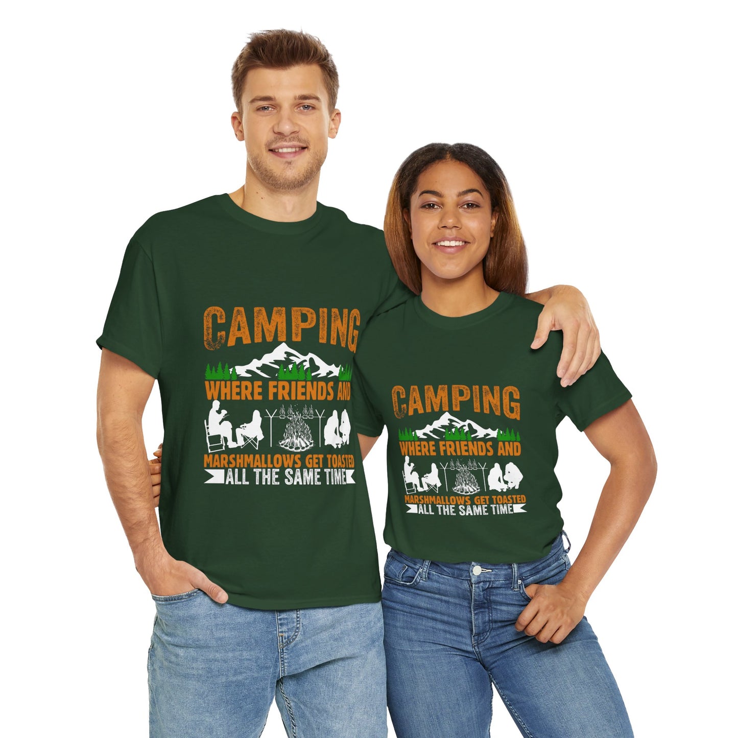 Camping Friends Unisex Heavy Cotton Tee - Perfect for Outdoor Adventures