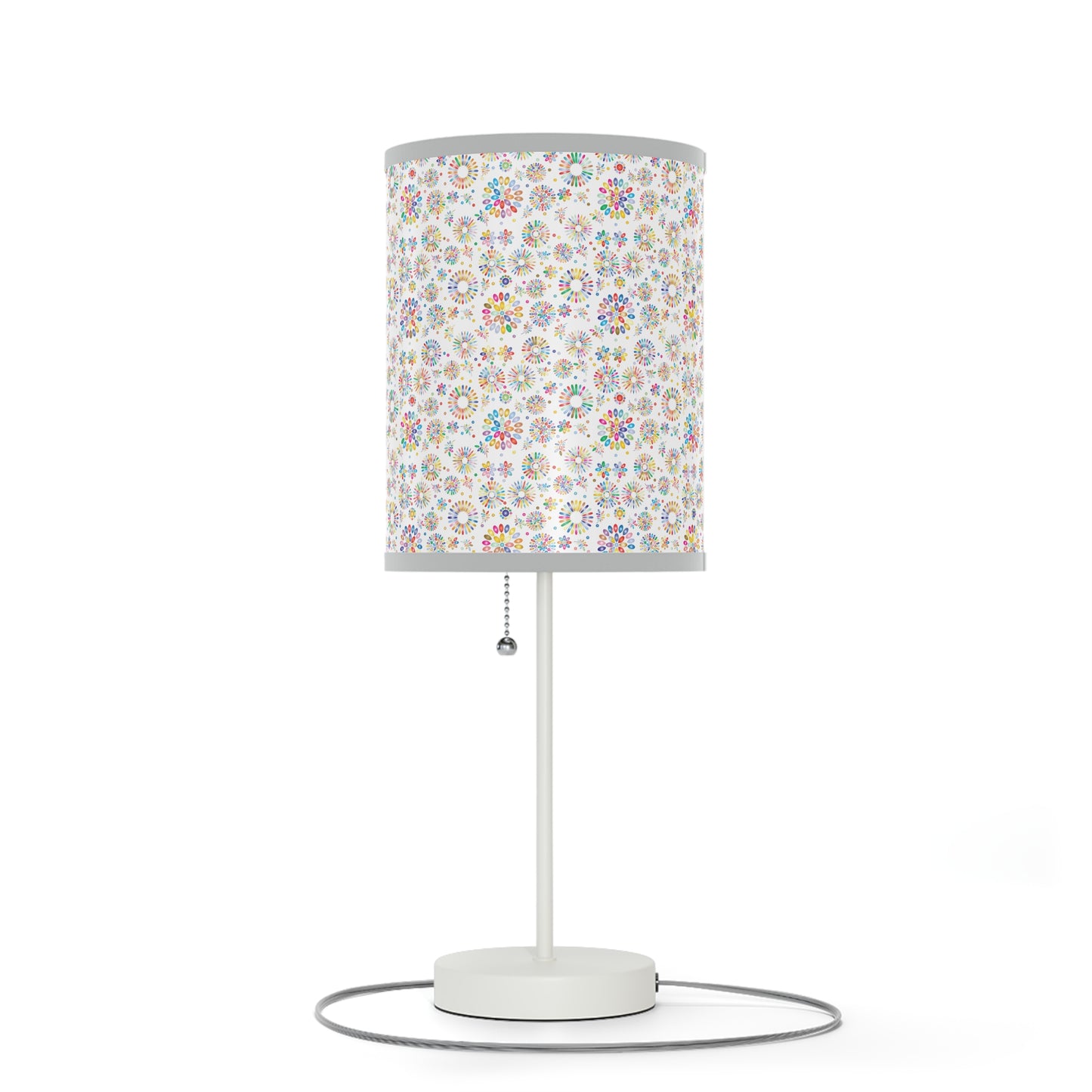 Vibrant Vibes: Happy Color Lamp on a Stand, US|CA plug / White