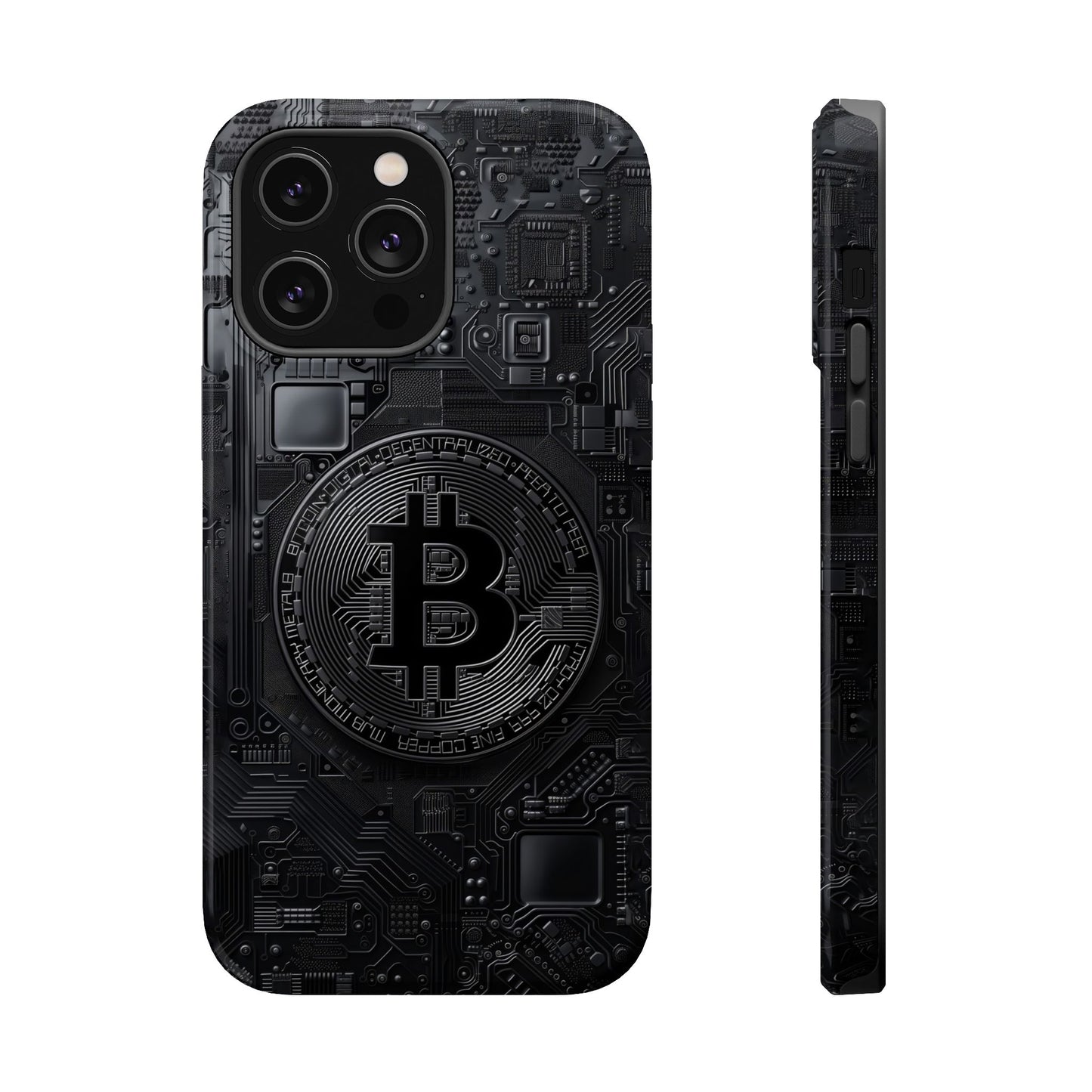 Black Bitcoin Magnetic iPhone Cases - Ideal for Tech Enthusiasts