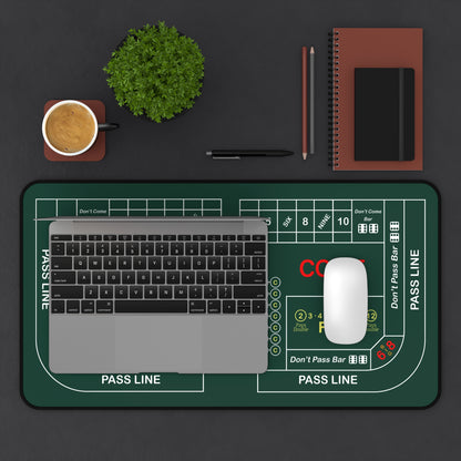 Casino Craps 2 Desk Mat — 2-in-1 Gaming Surface / Green