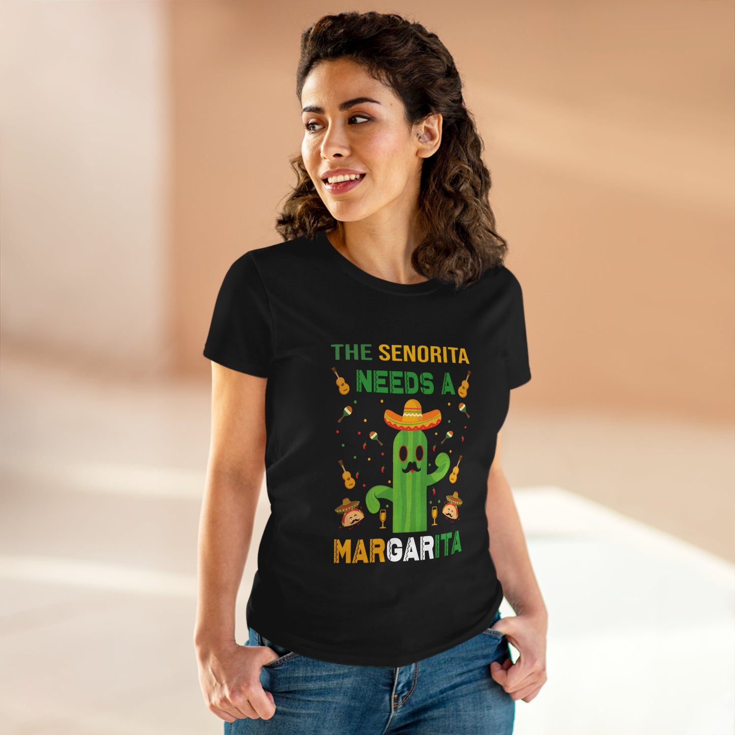 Cactus Margarita Tee - Fun Women's Cotton T-Shirt for Fiesta Celebrations
