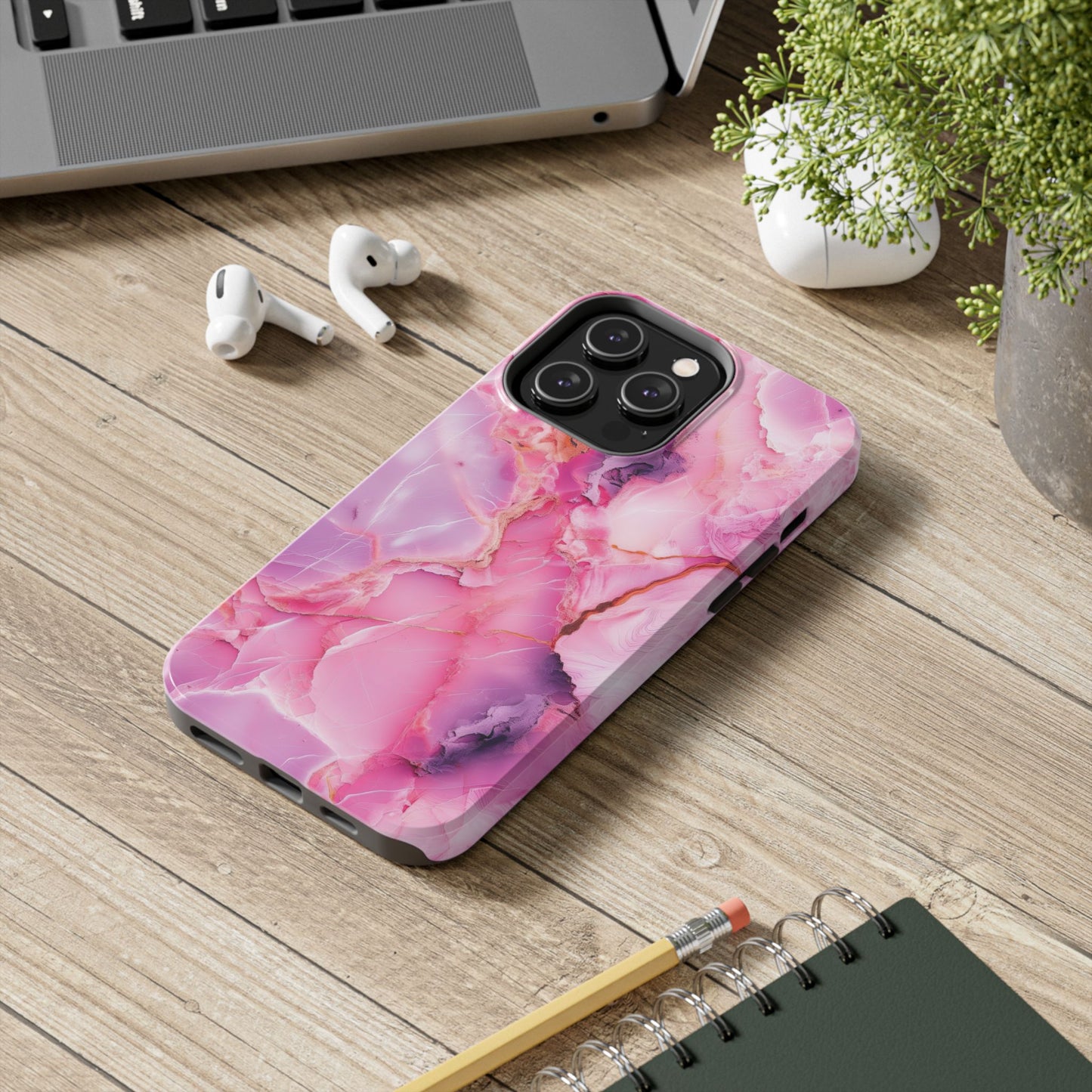 Pink Marble Tough Cases for iPhone, Stylish Protective Covers